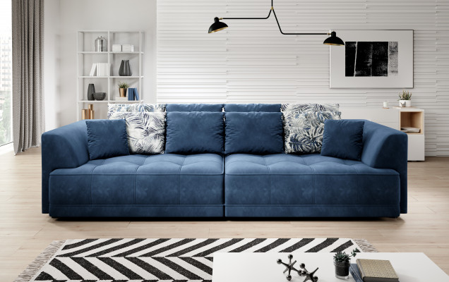 Grouss XXL Sofa Textil Couch Polstersofa Design Sofa 4er Sëtz Sofas Miwwelen Grouss Flegel.