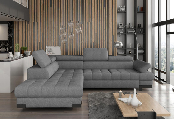 Gro L-Form Sofa Couch Polster Eck Wunnlandschaft Design Canapé Eckstoff Lieder