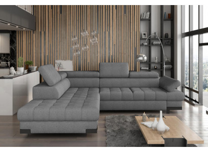 Gro L-Form Sofa Couch Polster Eck Wunnlandschaft Design Canapé Eckstoff Lieder