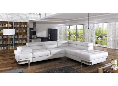 Sofa Schlafsofa Designer Sofa mat Bettfunktion + Bettkëscht Ecksofa Canapé NEI