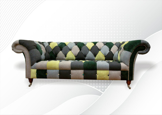 Chesterfield 3-Sëtz méi-faarweg Wunnzëmmer Design Canapé Sofa Designer Miwwelen