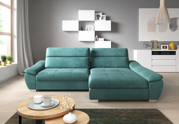 Eckcanapé Canapé Couch Polster Eckgarnitur L-Form Multifunktioun Textil Wunnlandschaft