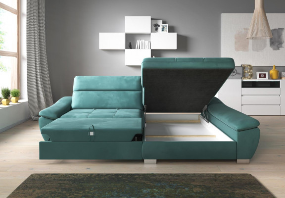 Eckcanapé Canapé Couch Polster Eckgarnitur L-Form Multifunktioun Textil Wunnlandschaft