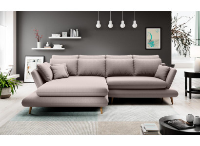 Stoff L-Form Canapé Wunnlandschaft Ecksofa Canapé Modernen Design Béige Canapéën