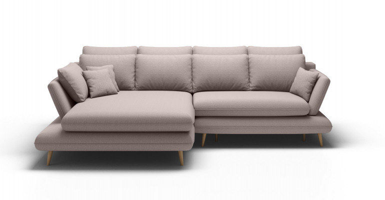 Stoff L-Form Canapé Wunnlandschaft Ecksofa Canapé Modernen Design Béige Canapéën