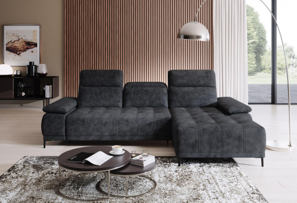 Eckcouch Sofa Multifunktioun Design Sofa Stoft Textil L-Form Canapé Wunnlandschaft