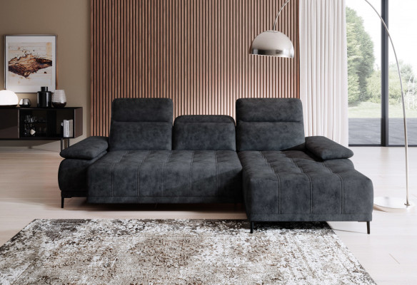 Eckcouch Sofa Multifunktioun Design Sofa Stoft Textil L-Form Canapé Wunnlandschaft