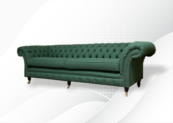 Chesterfield 4 Plaz Déifgréng Wunnzëmmer Design Couchen Sofa grouss Miwwelen Stoff