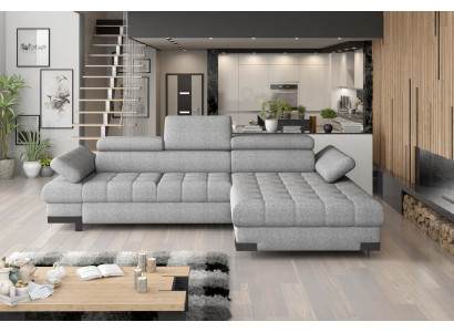Design-Ecksofa L-Form Bettfunktion Canapé Lieder Textil Sofa Multifunktion Stoff