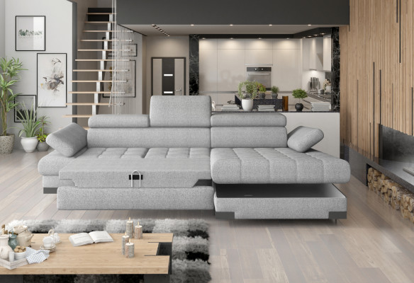 Design-Ecksofa L-Form Bettfunktion Canapé Lieder Textil Sofa Multifunktion Stoff