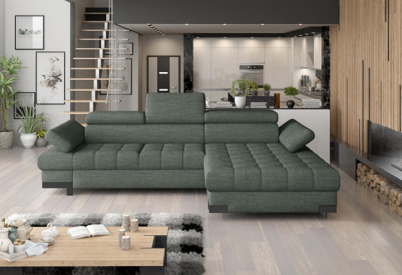 Eckcouch Sofa Couch Polster Wohnlandschaft Textil Eckcouchen Gréng L Form Couchen