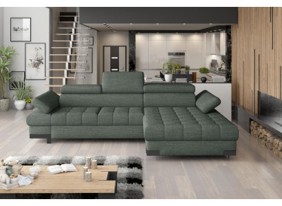 Eckcouch Sofa Couch Polster Wohnlandschaft Textil Eckcouchen Gréng L Form Couchen