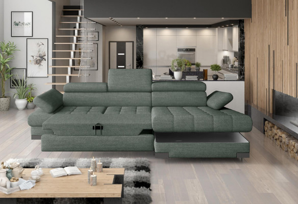Eckcouch Sofa Couch Polster Wohnlandschaft Textil Eckcouchen Gréng L Form Couchen