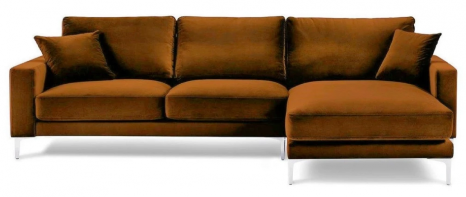 Stoff Wunnzëmmer Design Canapéen Polstersofa Orange Ecksofa Sofae Italiensch