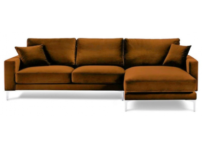 Stoff Wunnzëmmer Design Canapéen Polstersofa Orange Ecksofa Sofae Italiensch