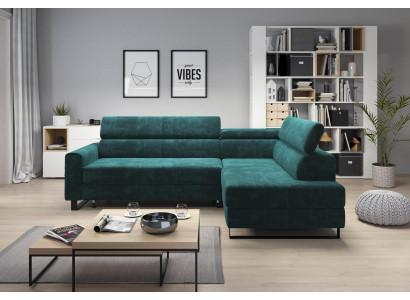 Gréng Ecksofa Textil Sofa Polster Garnitur Modern Canapé Wunnlandschaft L Form