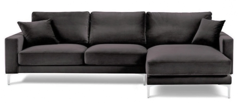 Schwaarze Samt Ecksofa Stoff Wunnzëmmer Design Couchen Polstersofa Sofas Nei