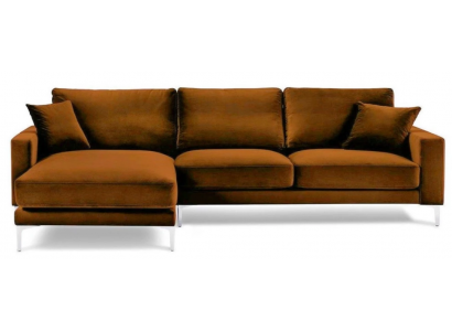 Orange Ecksofa Stoff Wunnzëmmer Design Couchen Polstersofa Sofae Orange Samt