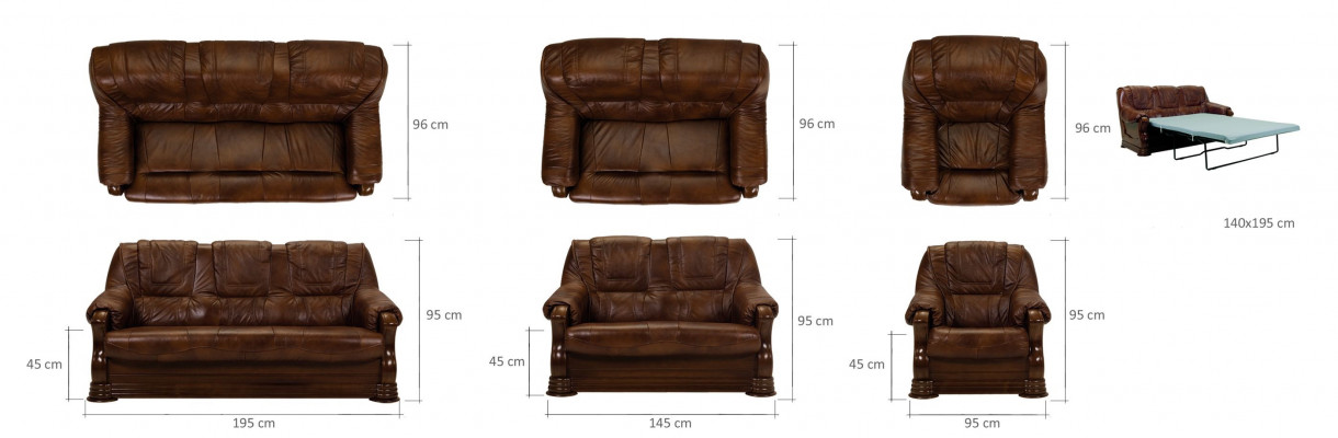 Canapé Schlofcanapé Designer 3 Plazen Canapé mat Bettfunktioun Garnitur Couch Ledercanapé