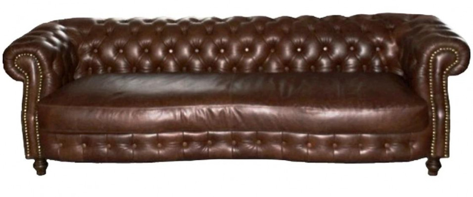 Chesterfield Brun Eckcanapé Canapé Couchage Polster Eckgarnitur Wunnzëmmer