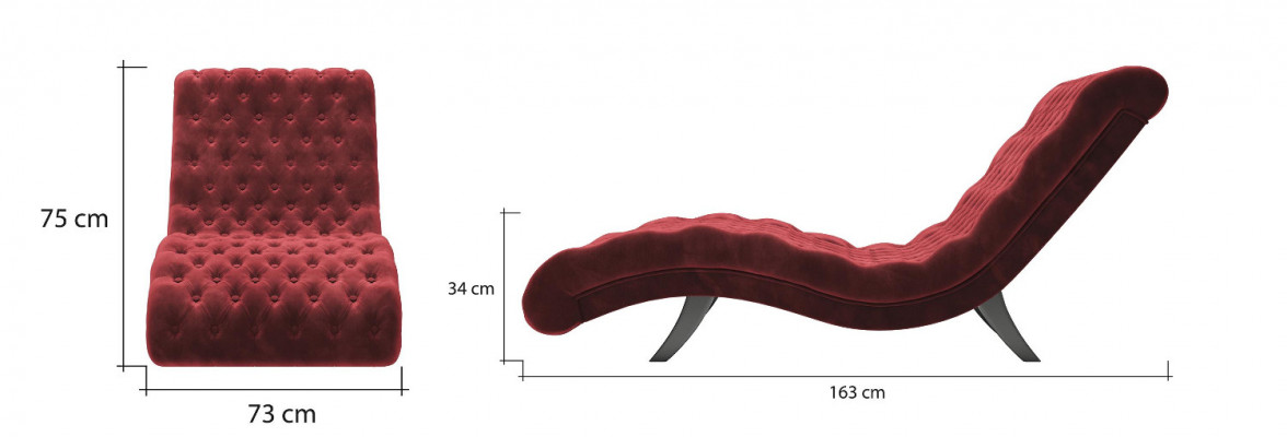 Lounge-Couch Chesterfield Canapé Sofa Plang Holz Metall Chaiselongue Relaxplang