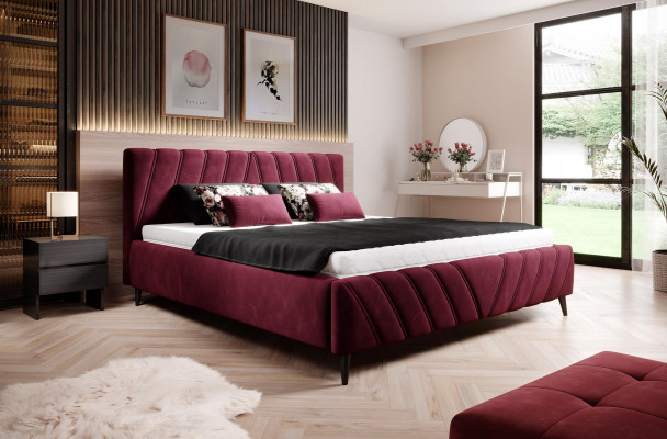 Luxus Bett Design Textil Better Polster Hotel 180x200cm Schlofzëmmer Miwwelen Samt
