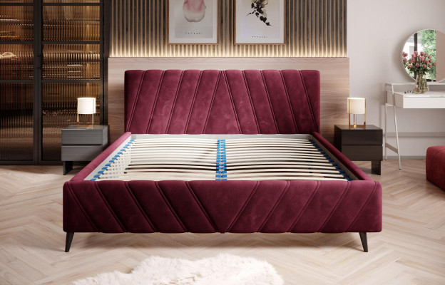 Luxus Bett Design Textil Better Polster Hotel 180x200cm Schlofzëmmer Miwwelen Samt