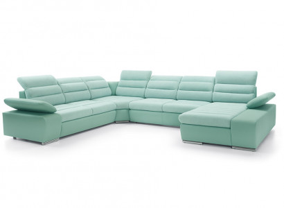 Wunnlandschaft Ecksofa U-Form Eckeckanapé mat Schlofffunktion Sofa Canapé Neit Ecksofa