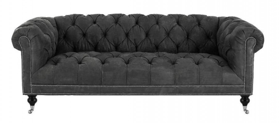Brong dräisiichter Chesterfield Modern Design Lieder Sofa Design Miwwelen Samt Stoff