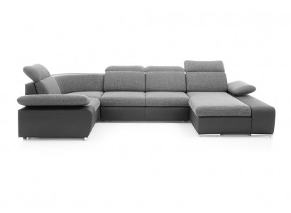 Ecksofa U-Form Sofa Wohnlandschaft Garnitur Polster Bettfunktioun Design