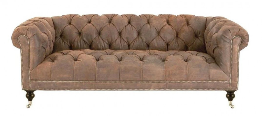 Brong dräisiichter Chesterfield Modern Design Lieder Sofa Design Miwwelen Samt Stoff