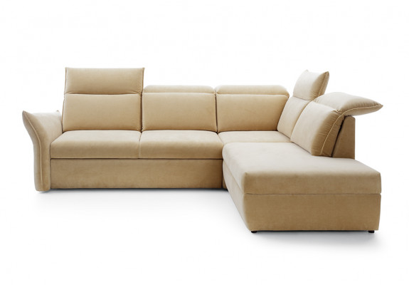 Ecksofa L-Form Beige Eckcouch mat Schloffunktion Garnitur Wunnlandschaft