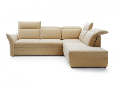Ecksofa L-Form Beige Eckcouch mat Schloffunktion Garnitur Wunnlandschaft