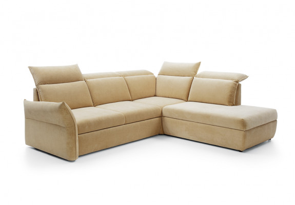 Ecksofa L-Form Beige Eckcouch mat Schloffunktion Garnitur Wunnlandschaft