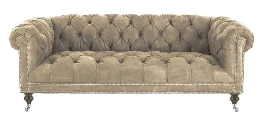 Brong dräisiichter Chesterfield Modern Design Lieder Sofa Design Miwwelen Samt Stoff