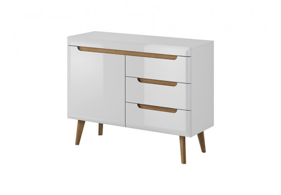 Héichglanz Nei Kommode Sideboard Schaf Regal 107cm Schief Regaler