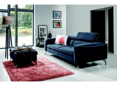 Chesterfield 3-Sëtzer Designer Sofa Couch Polstersofaen Couchen Textil Stoff Nei