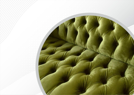 Chesterfield Gréng Dräisëtzer Wunnzëmmer Design Couchen Polstersofa Textil Nei