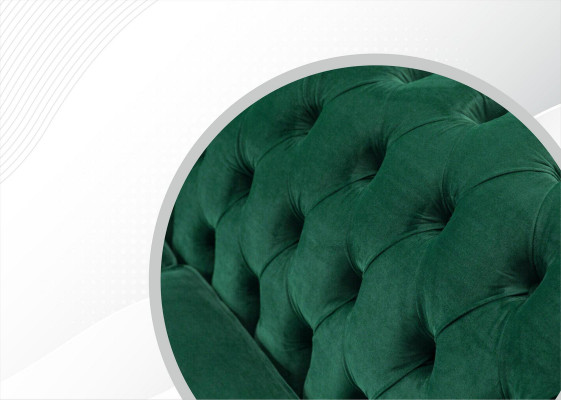 Chesterfield 3 Sëtzer Gréng Wunnzëmmer Modern Design Couchen Canapé Original Textil