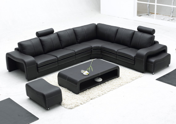 Ledercouch Sofa Canapé Wunnlandschaft Echecouch Eck Garnitur Design Modern Nei A1109