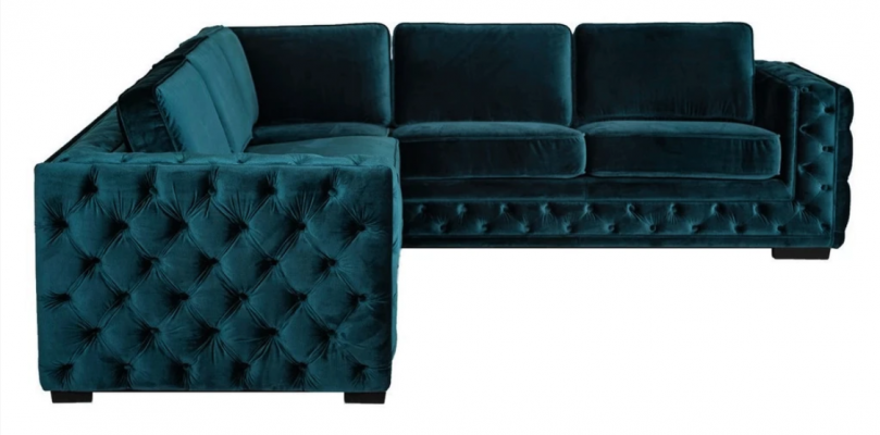 Gréng Ecksofa Wunnlandschaft Couch Eckgarnitur Polster Miwwelen Design Chesterfield