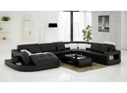 Designer Ecksofa mat Liege Couch Sofa Wunnlandschaft Lieder Canapé U Form mat USB