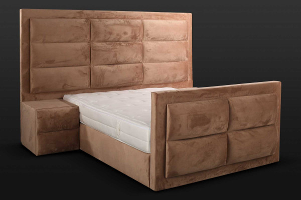 Luxus Schlofzëmmer Set Nuetsdësch Bett 2tlg. Komplett Set Design Ariichtung Nei