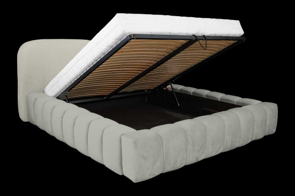 Luxus Bettrahmen 180x200 cm Faarf Gro Kopplaken Better Schlofzëmmer Miwwelen