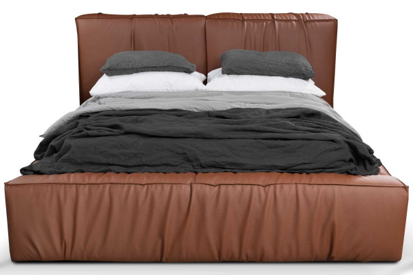 Better Hotel Kënschtleder 180x200cm Luxus Miwweldesign Polsterbett Bett