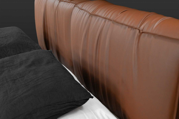 Better Hotel Kënschtleder 180x200cm Luxus Miwweldesign Polsterbett Bett