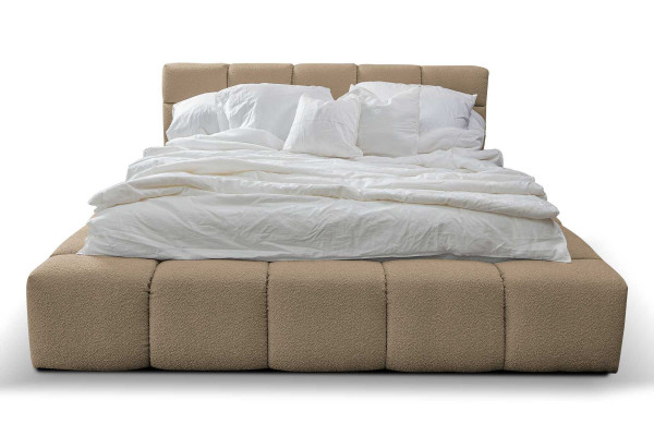 Schlofzëmmer Design 180x200cm Better Duebelbett Luxus Samett Textil Bett Duebel.