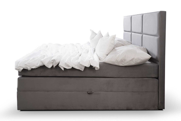 Duebelbett Gepolstert Better Stoffbett Design Luxus Miwwel 180x200 Bettrahmen