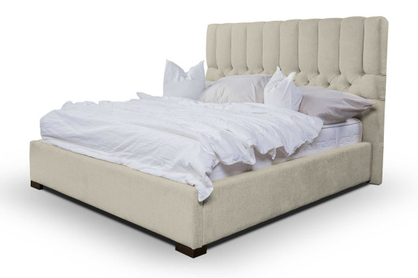 Bett Beige Duebelbett Holz Modern Better Luxus Stoff Bett Schlofzëmmer