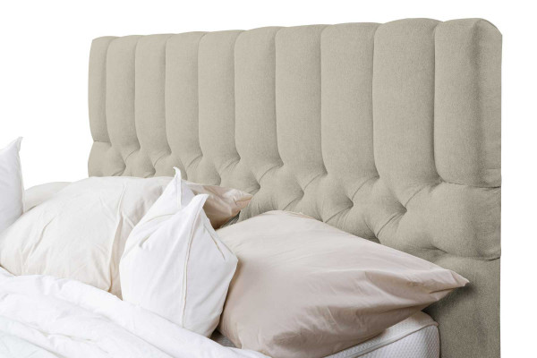 Bett Beige Duebelbett Holz Modern Better Luxus Stoff Bett Schlofzëmmer